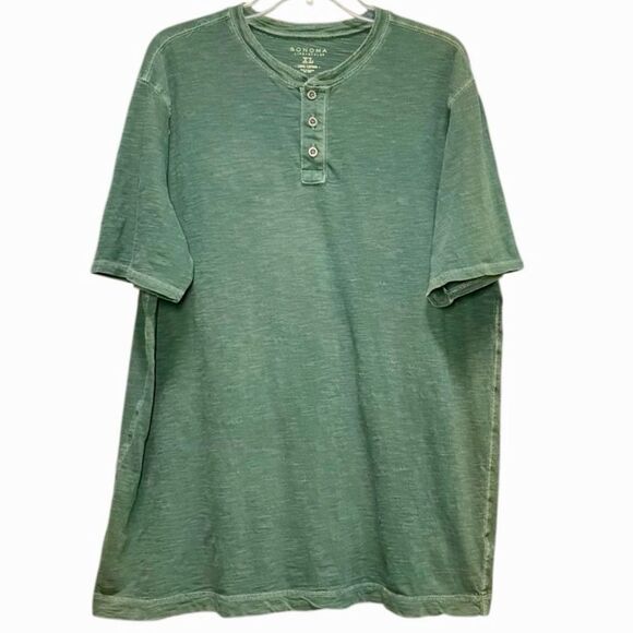 Sonoma Short Sleeve Henley in Green Men’s XL - Picture 1 of 6